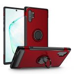 Wholesale Galaxy Note 10+ (Plus) 360 Rotating Ring Stand Hybrid Case with Metal Plate (Red)